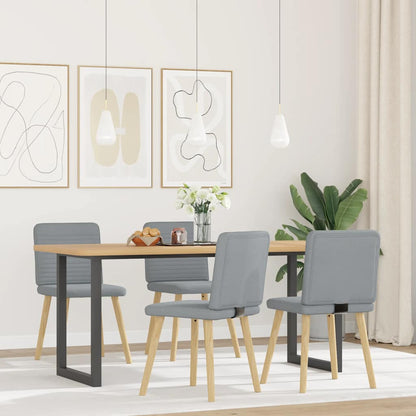 Sedie da Pranzo 4 pz Grigio Chiaro in Tessuto