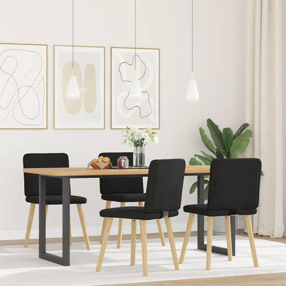 Sedie da Pranzo 4 pz Nere in Tessuto