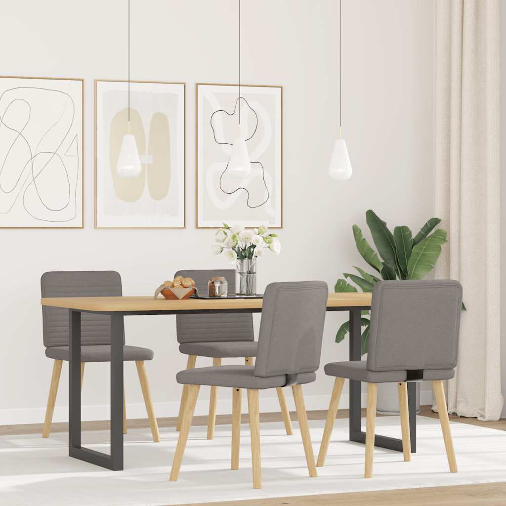 Sedie da Pranzo 4 pz Tortora in Tessuto | homemem39