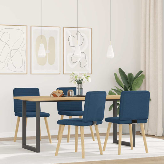 Sedie da Pranzo 4 pz Blu in Tessuto | homemem39