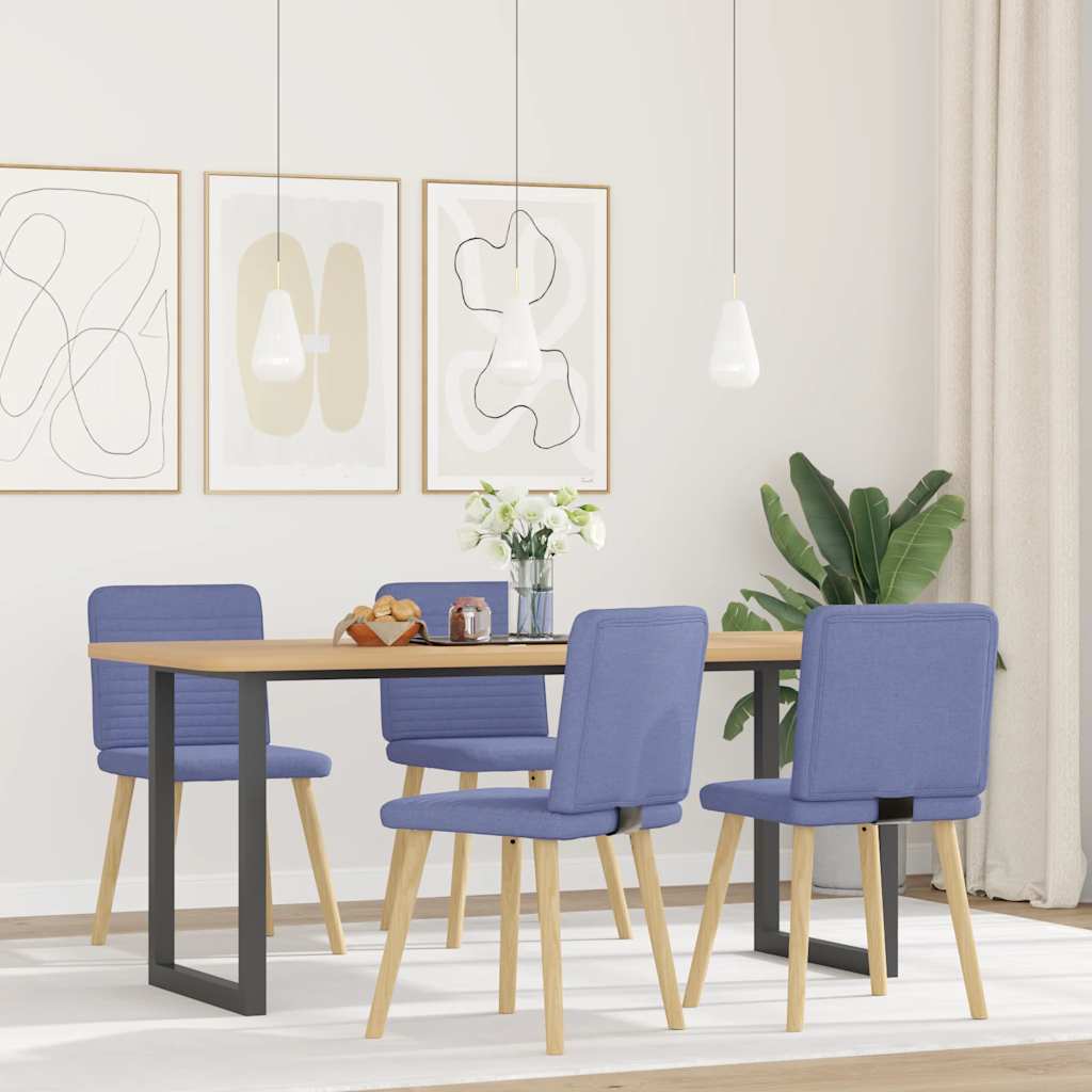 Sedie da Pranzo 4 pz Blu Jeans in Tessuto | homemem39