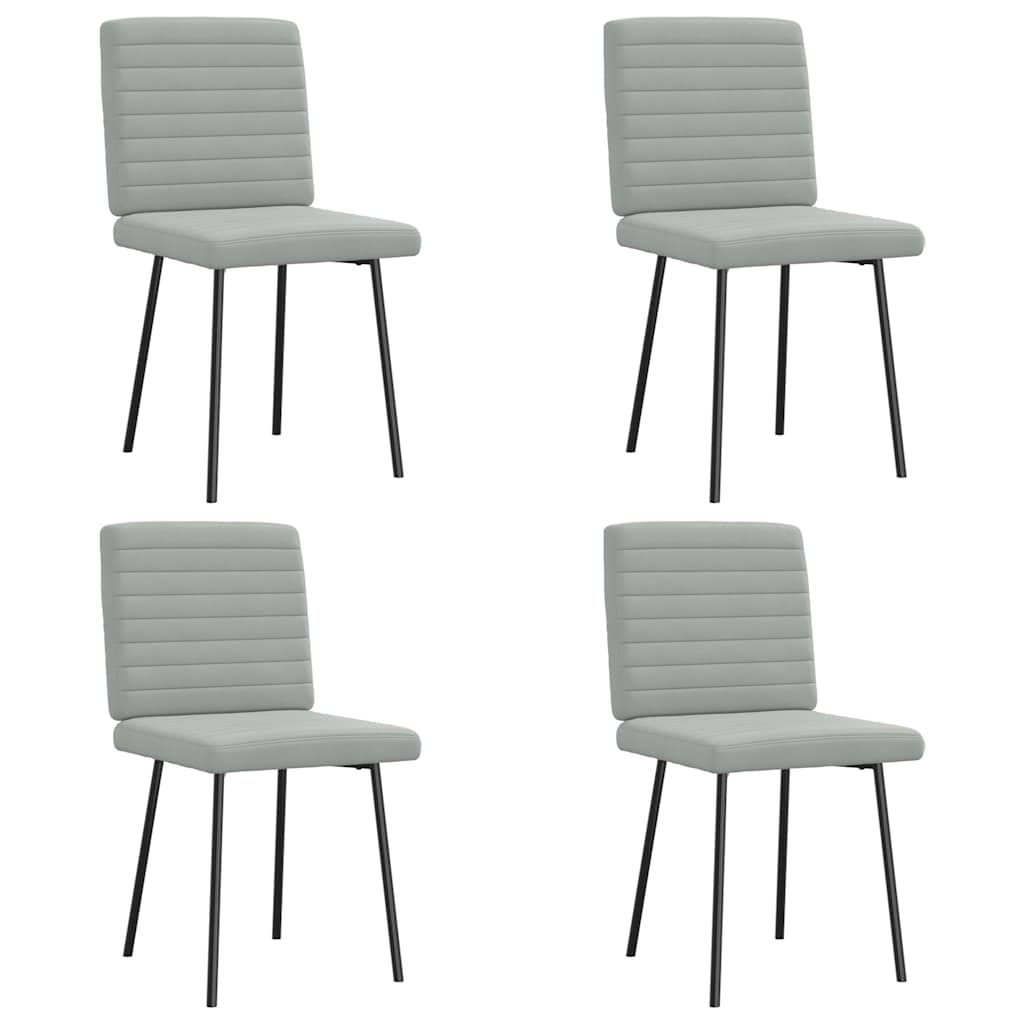 Sedie da Pranzo 4 pz Grigio Chiaro in Velluto