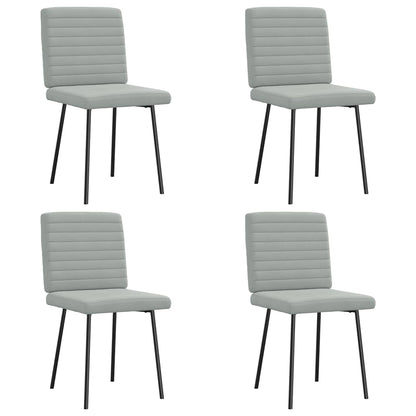 Sedie da Pranzo 4 pz Grigio Chiaro in Velluto