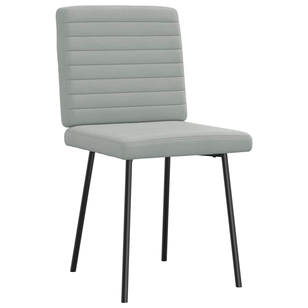 Sedie da Pranzo 4 pz Grigio Chiaro in Velluto