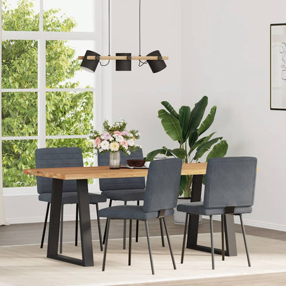 Sedie da Pranzo 4 pz Grigio Scuro in Velluto | homemem39