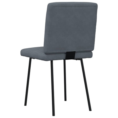Sedie da Pranzo 4 pz Grigio Scuro in Velluto