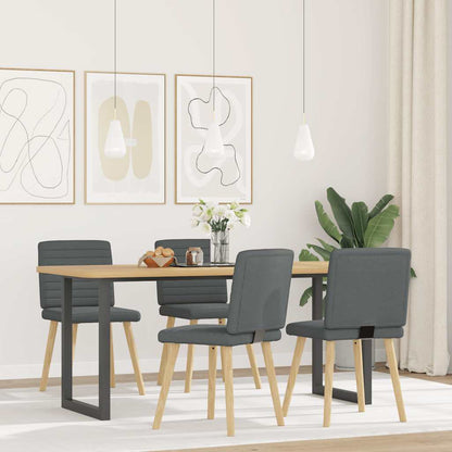 Sedie da Pranzo 4 pz Grigio Scuro in Tessuto | homemem39