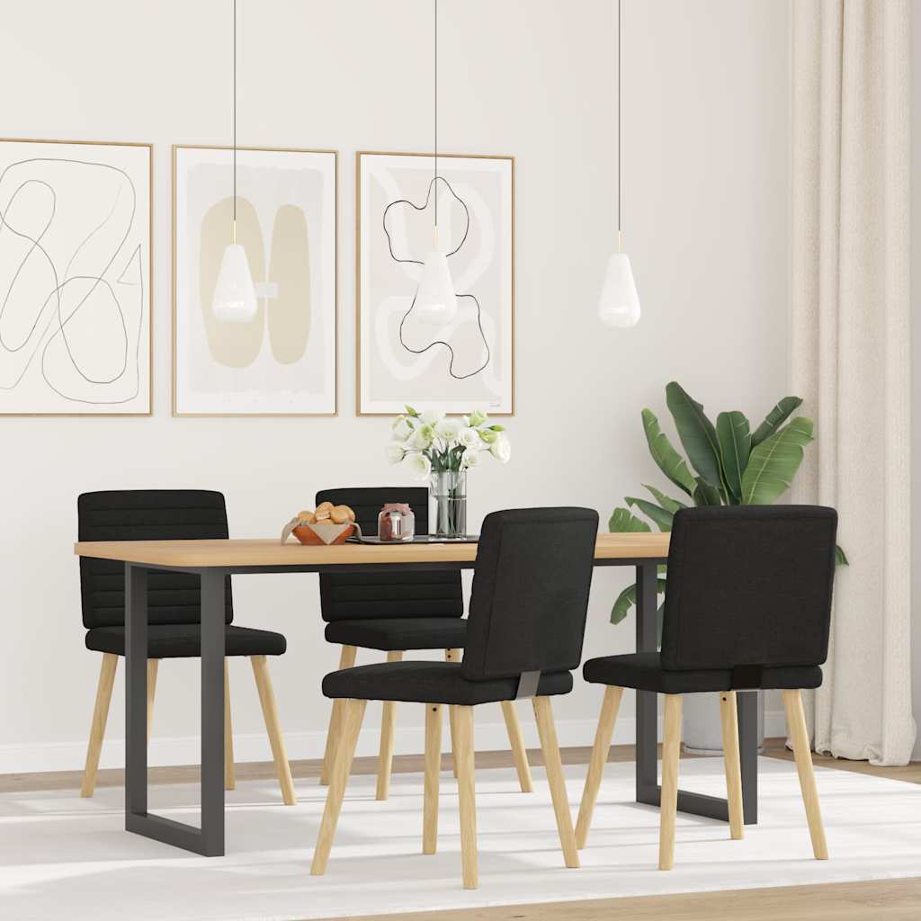 Sedie da Pranzo 4 pz Nere in Tessuto | homemem39