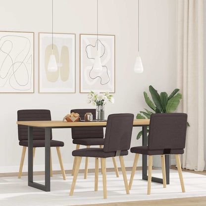 Sedie da Pranzo 4 pz Marrone Scuro in Tessuto | homemem39