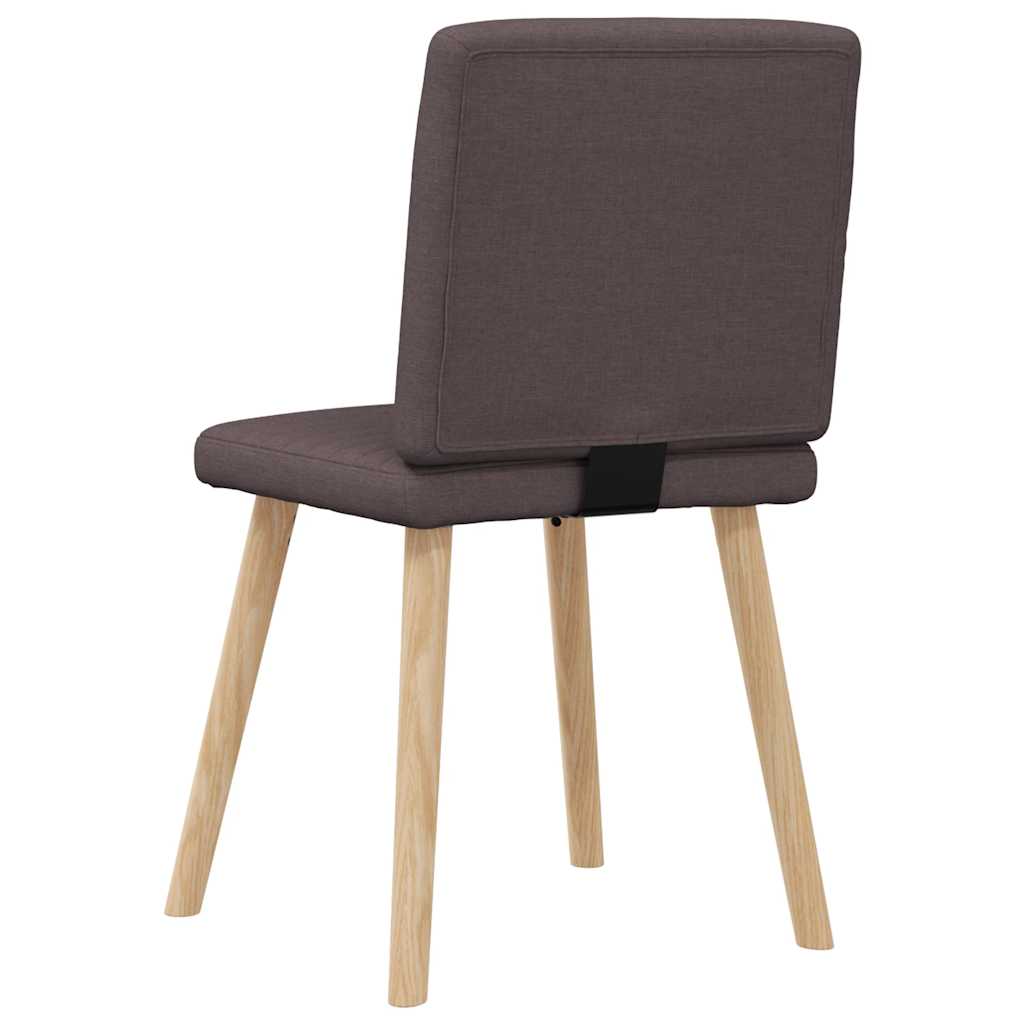 Sedie da Pranzo 4 pz Marrone Scuro in Tessuto