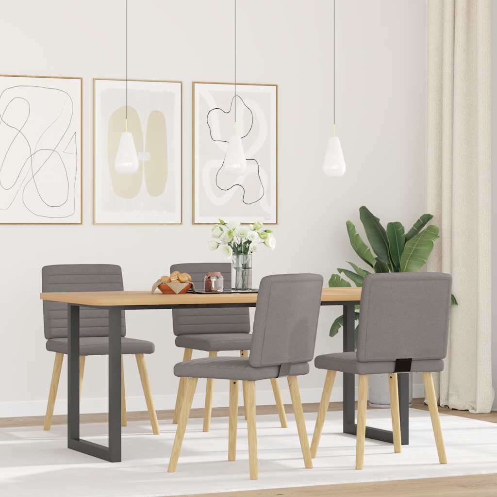 Sedie da Pranzo 4 pz Tortora in Tessuto | homemem39