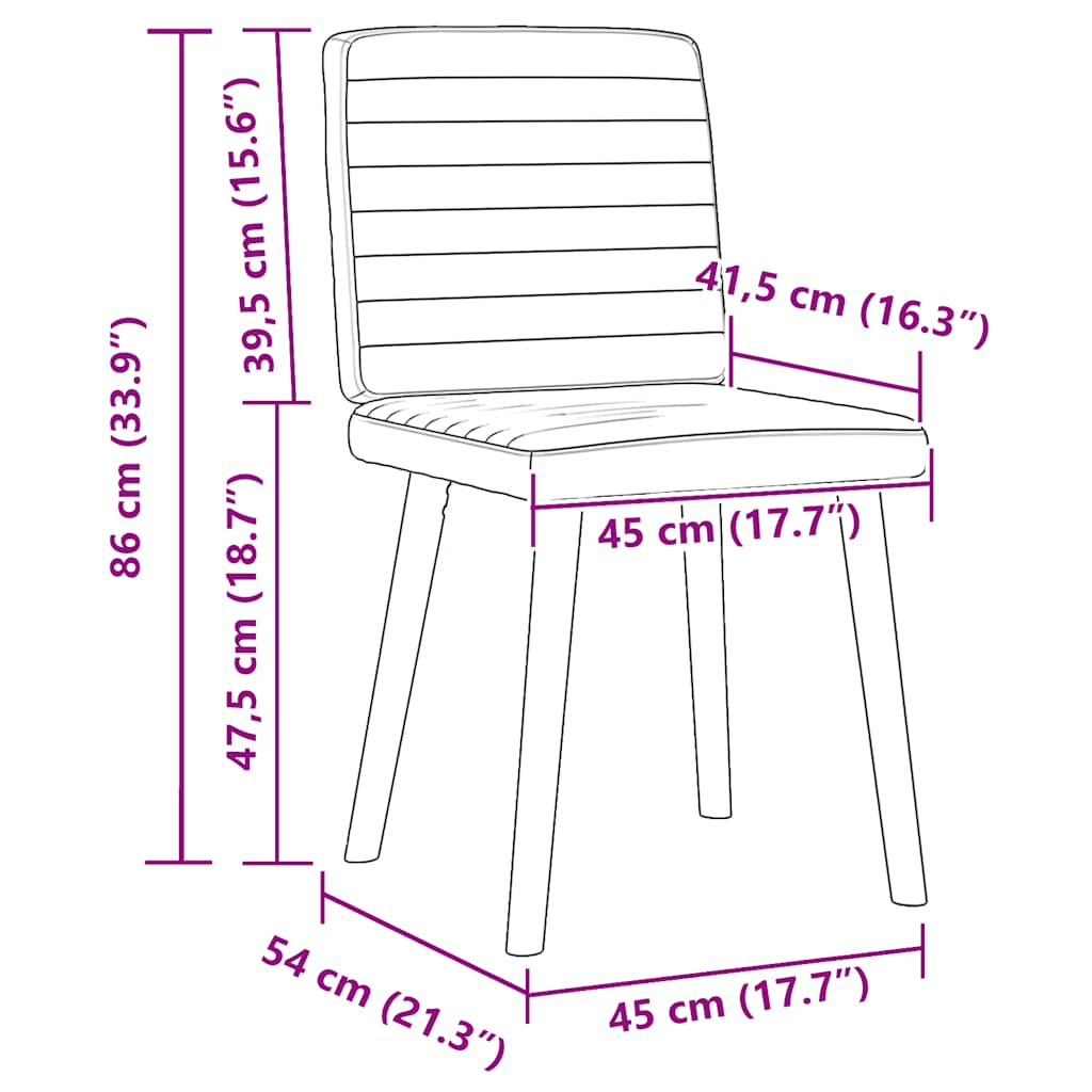 Sedie da Pranzo 4 pz Crema in Tessuto