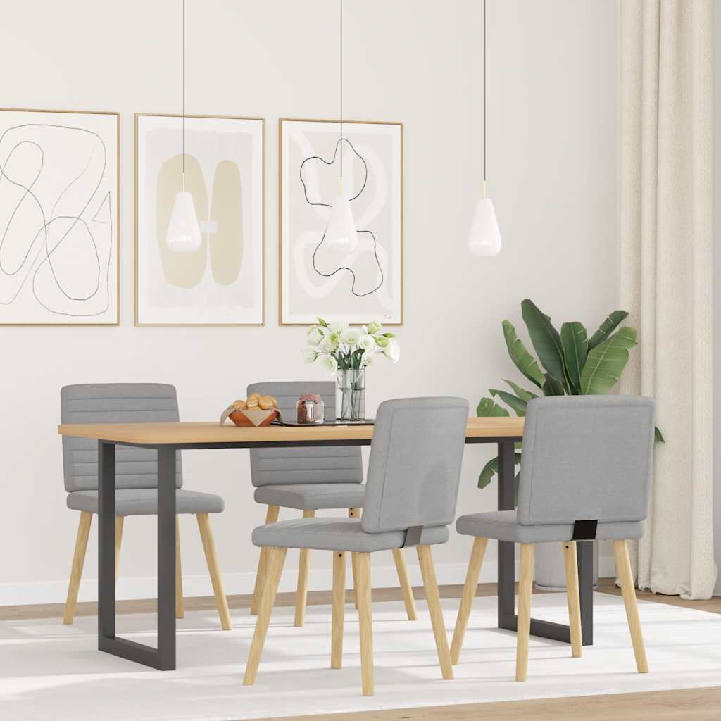 Sedie da Pranzo 4 pz Grigio Nuvola in Tessuto | homemem39