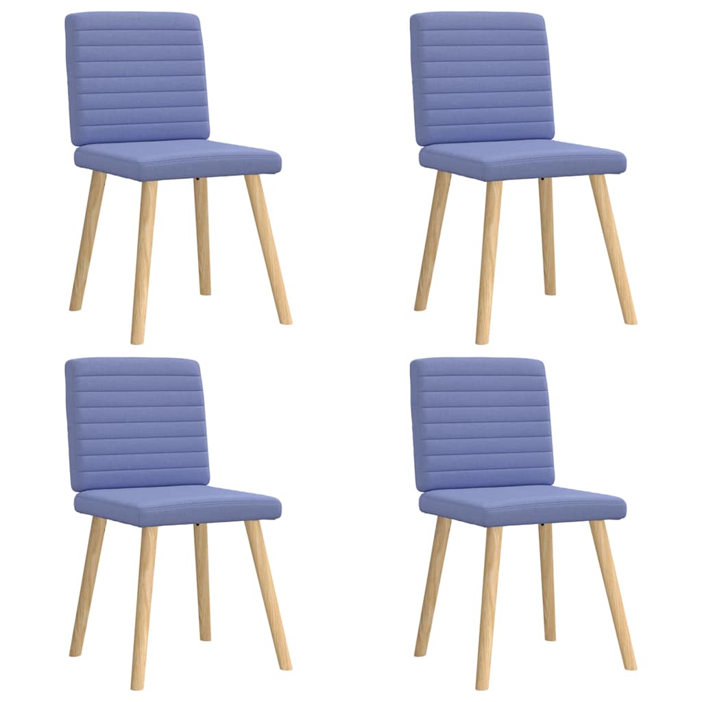 Sedie da Pranzo 4 pz Blu Jeans in Tessuto