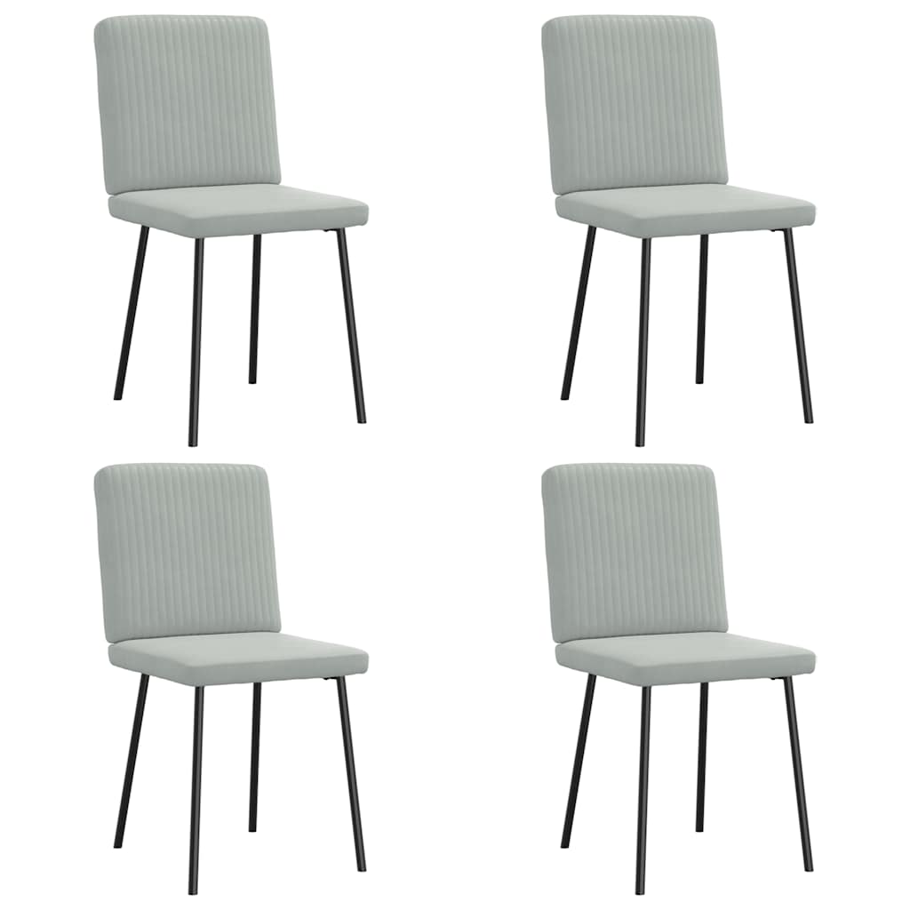 Sedie da Pranzo 4 pz Grigio Chiaro in Velluto