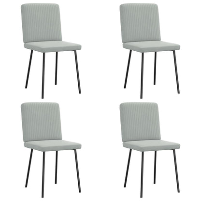Sedie da Pranzo 4 pz Grigio Chiaro in Velluto