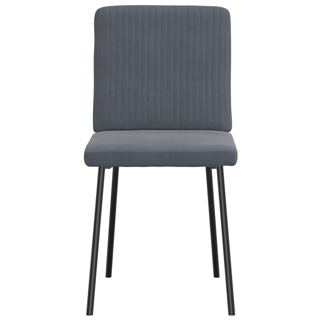 Sedie da Pranzo 4 pz Grigio Scuro in Velluto | homemem39