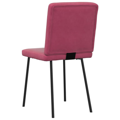 Sedie da Pranzo 4 pz Rosso Vino in Velluto | homemem39