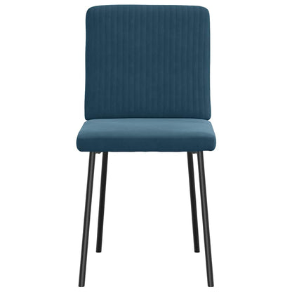 Sedie da Pranzo 4 pz Blu in Velluto