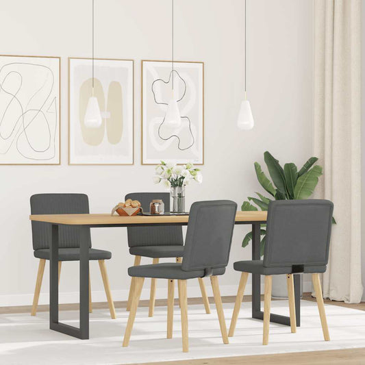 Sedie da Pranzo 4 pz Grigio Scuro in Tessuto | homemem39