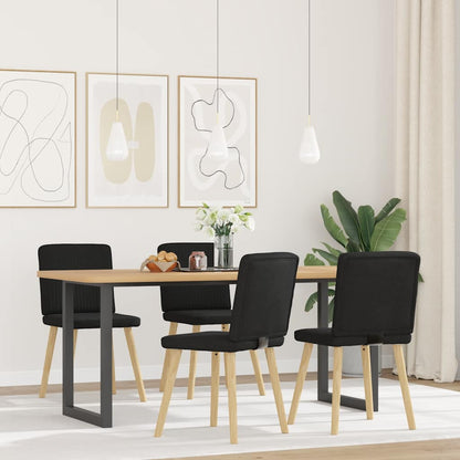 Sedie da Pranzo 4 pz Nere in Tessuto | homemem39
