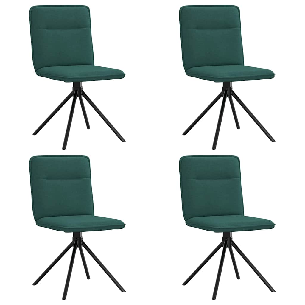 Sedie da Pranzo 4 pz in Tessuto Verde Scuro | homemem39