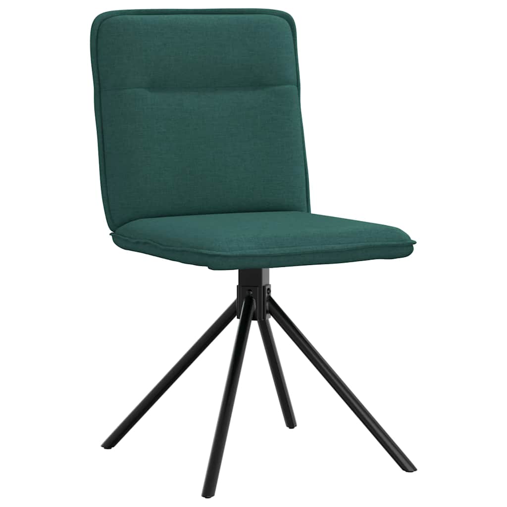 Sedie da Pranzo 4 pz in Tessuto Verde Scuro | homemem39