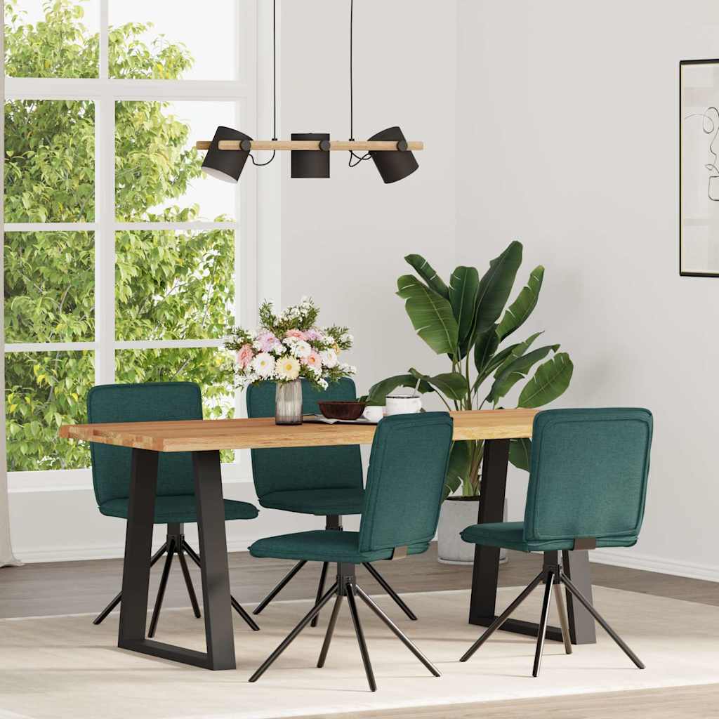 Sedie da Pranzo 4 pz in Tessuto Verde Scuro | homemem39