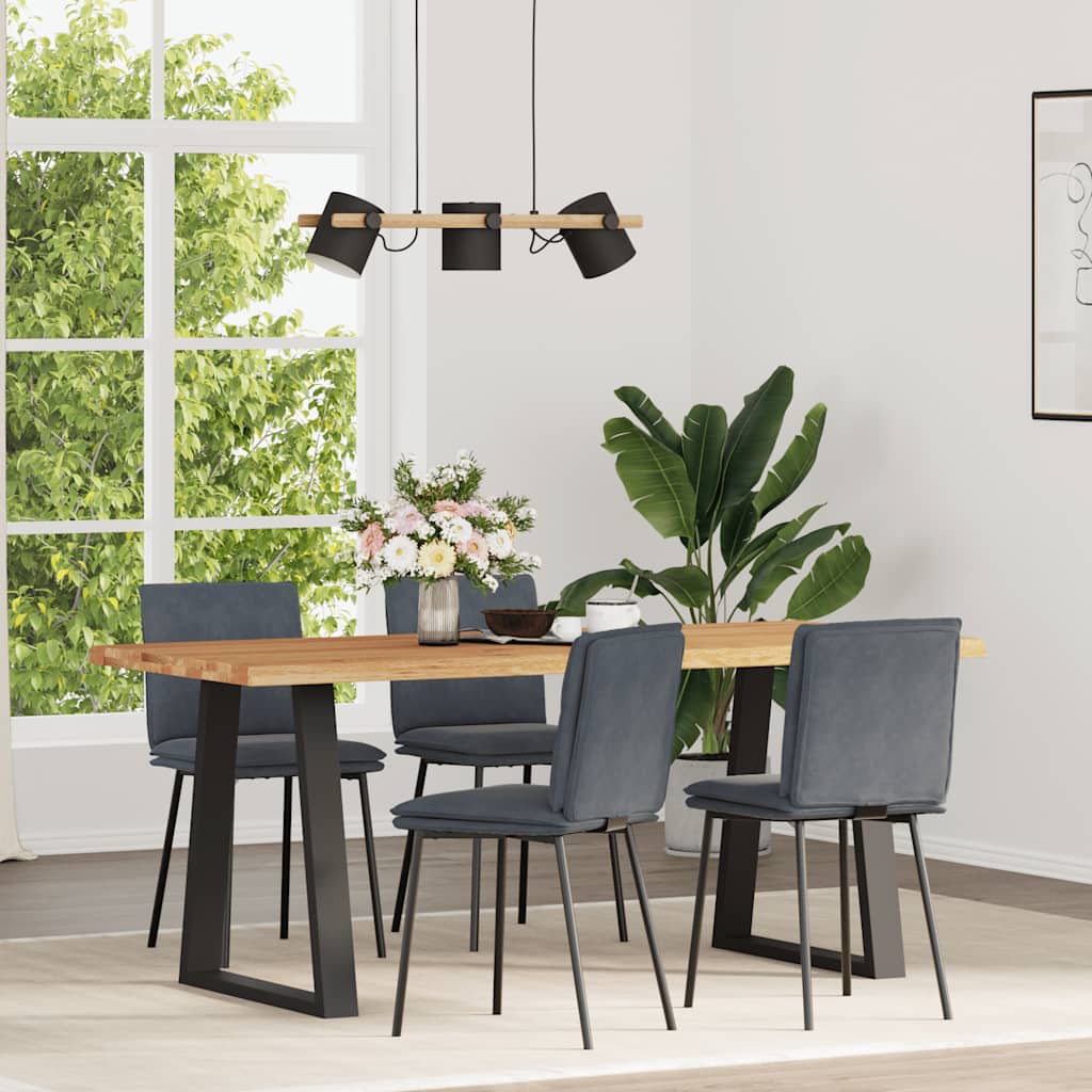 Sedie da Pranzo 4 pz Grigio Scuro in Velluto | homemem39