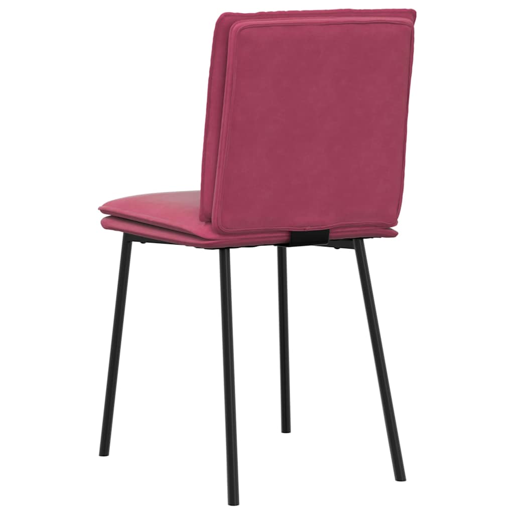 Sedie da Pranzo 4 pz Rosso Vino in Velluto | homemem39