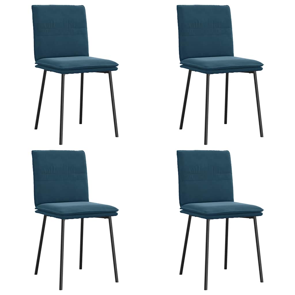 Sedie da Pranzo 4 pz Blu in Velluto | homemem39