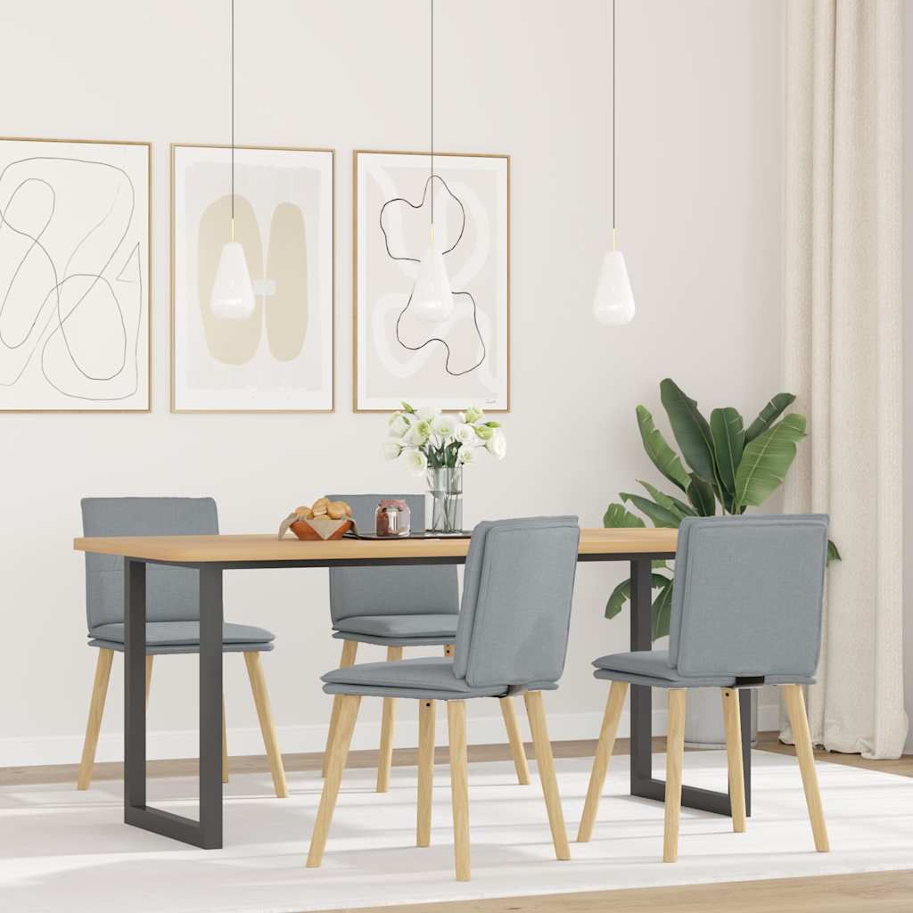 Sedie da Pranzo 4 pz Grigio Chiaro in Tessuto | homemem39