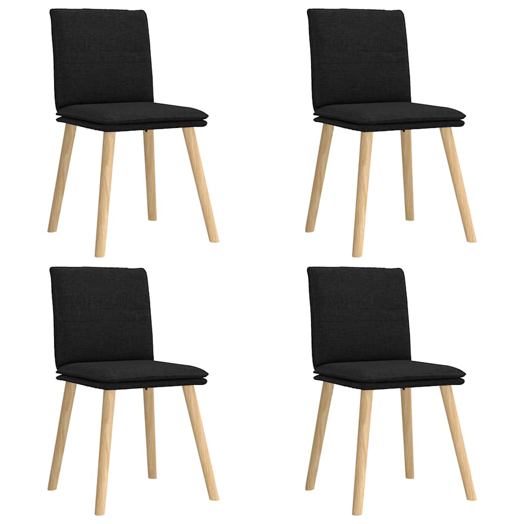 Sedie da Pranzo 4 pz Nere in Tessuto | homemem39