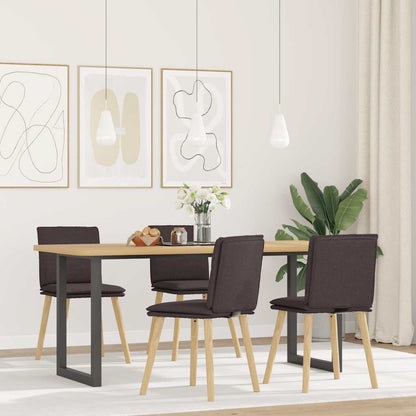Sedie da Pranzo 4 pz Marrone Scuro in Tessuto | homemem39