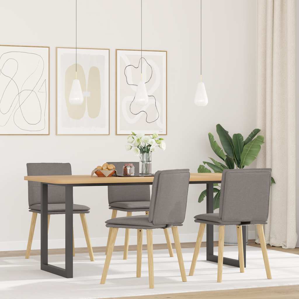 Sedie da Pranzo 4 pz Tortora in Tessuto | homemem39