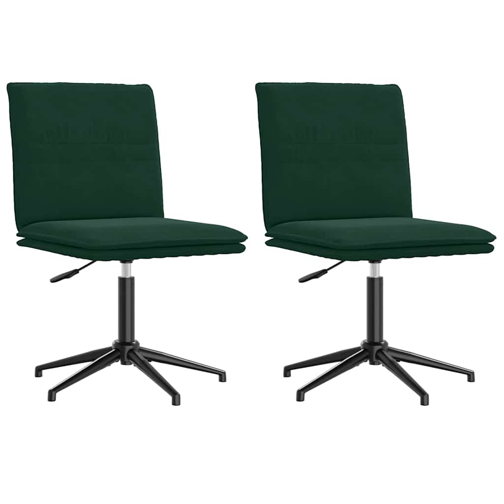 Sedie da Pranzo 2 pz Verde Scuro in Velluto