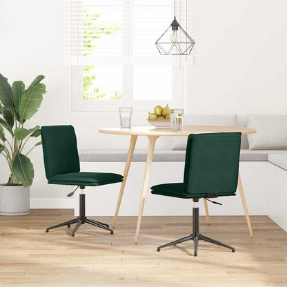 Sedie da Pranzo 2 pz Verde Scuro in Velluto