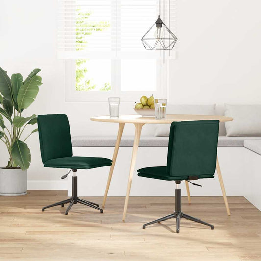 Sedie da Pranzo 2 pz Verde Scuro in Velluto