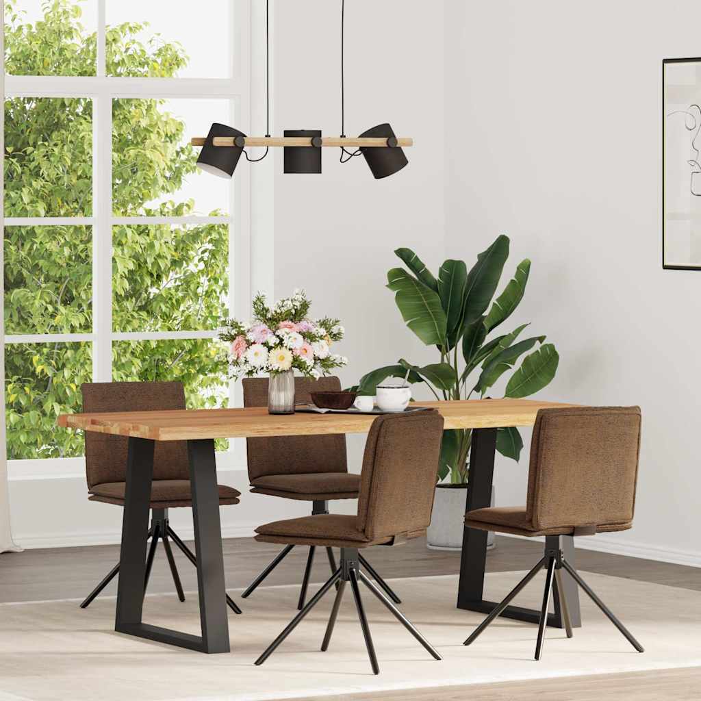 Sedie da Pranzo 4 pz Marroni in Similpelle Scamosciata | homemem39