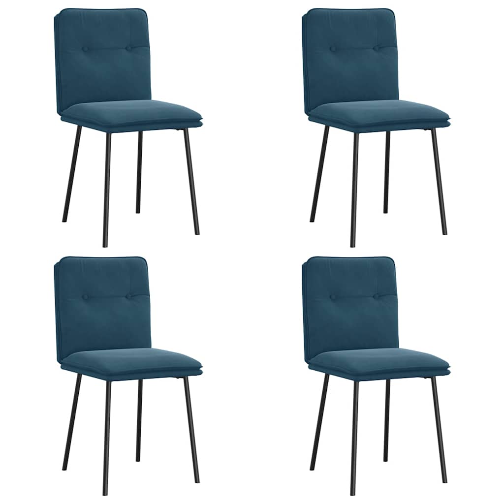 Sedie da Pranzo 4 pz Blu in Velluto | homemem39