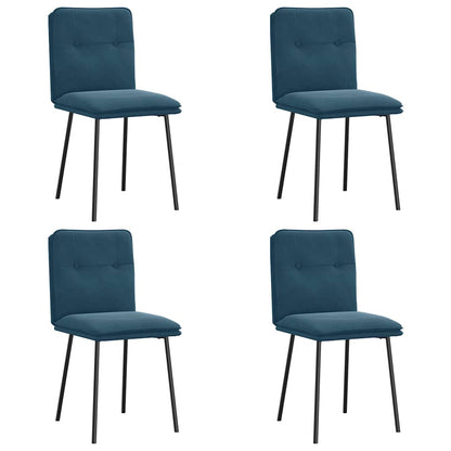 Sedie da Pranzo 4 pz Blu in Velluto | homemem39