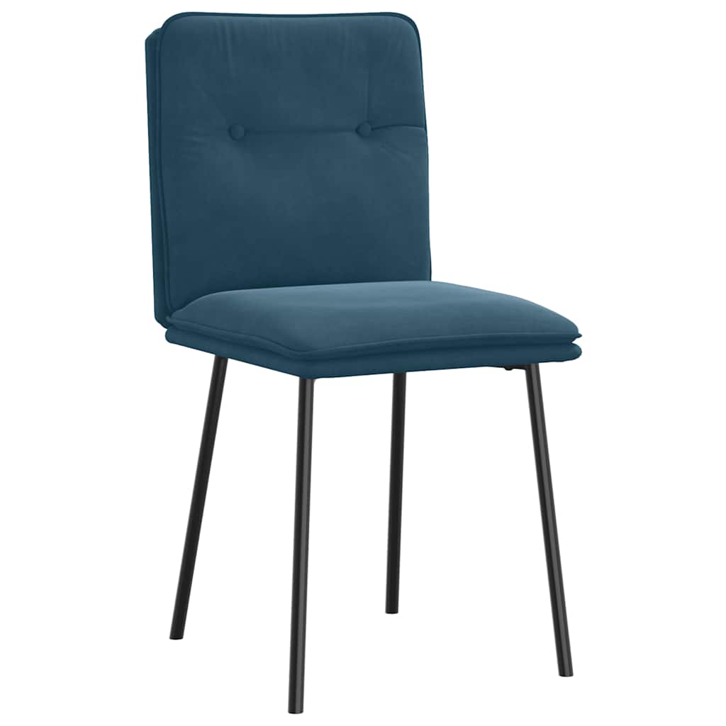 Sedie da Pranzo 4 pz Blu in Velluto | homemem39