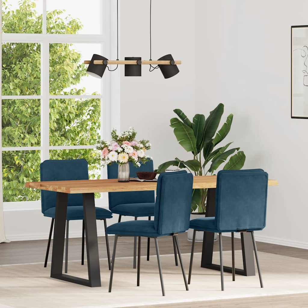Sedie da Pranzo 4 pz Blu in Velluto | homemem39