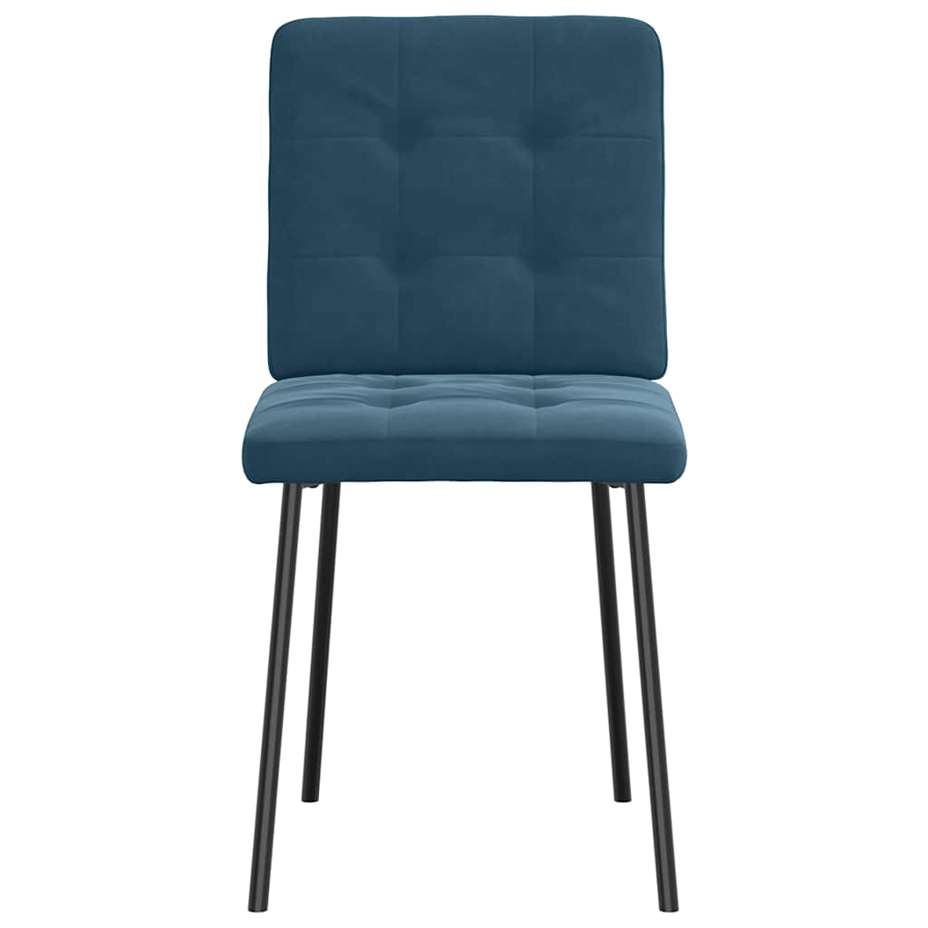 Sedie da Pranzo 6 pz Blu in Velluto