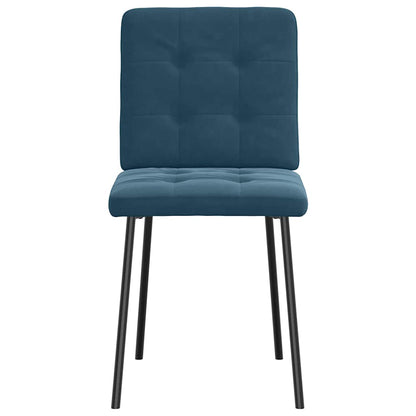 Sedie da Pranzo 6 pz Blu in Velluto