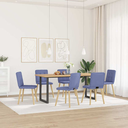 Sedie da Pranzo 6 pz Blu Jeans in Tessuto