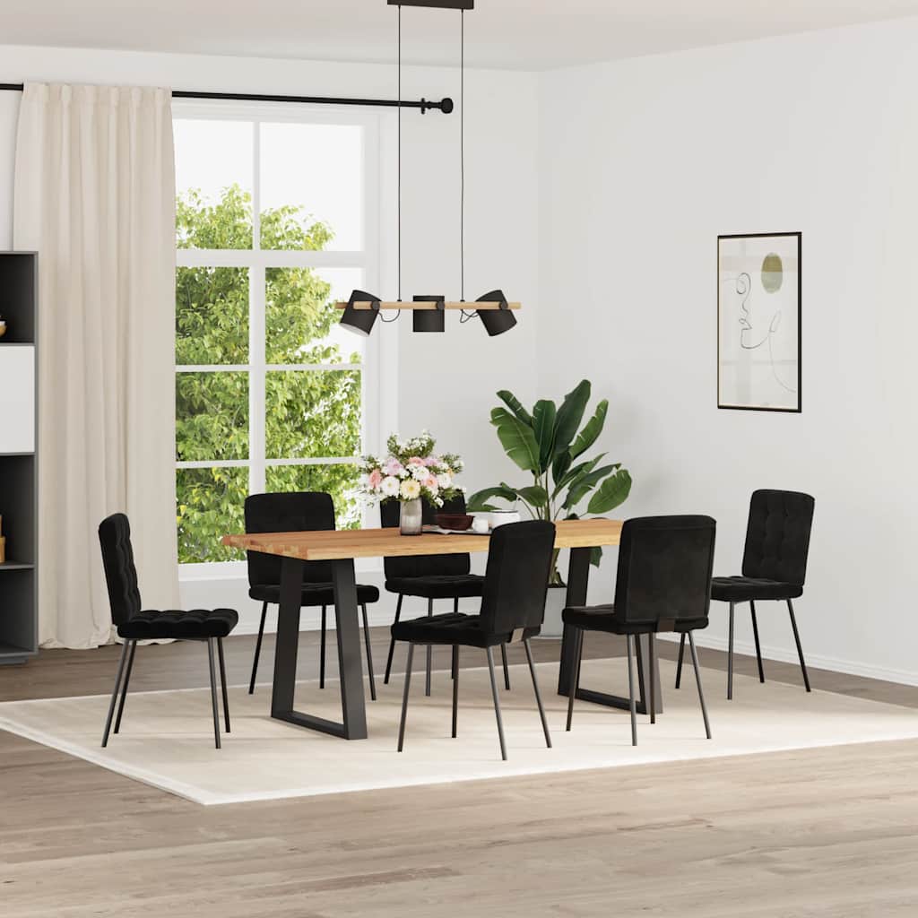 Sedie da Pranzo 6 pz Nere in Velluto | homemem39