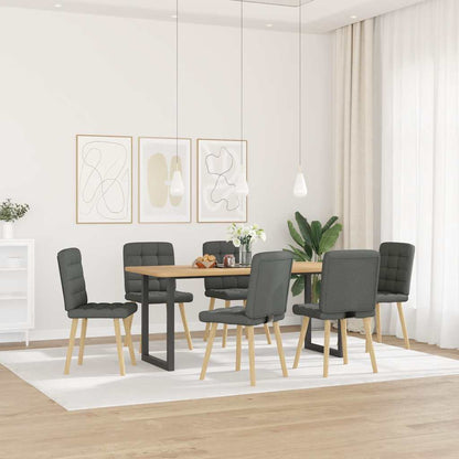 Sedie da Pranzo 6 pz Grigio Scuro in Tessuto