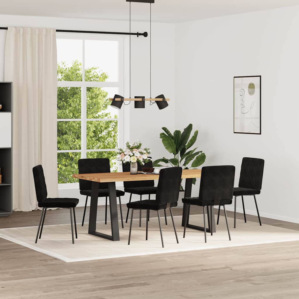 Sedie da Pranzo 6 pz Nere in Velluto