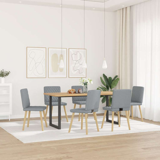 Sedie da Pranzo 6 pz Grigio Chiaro in Tessuto
